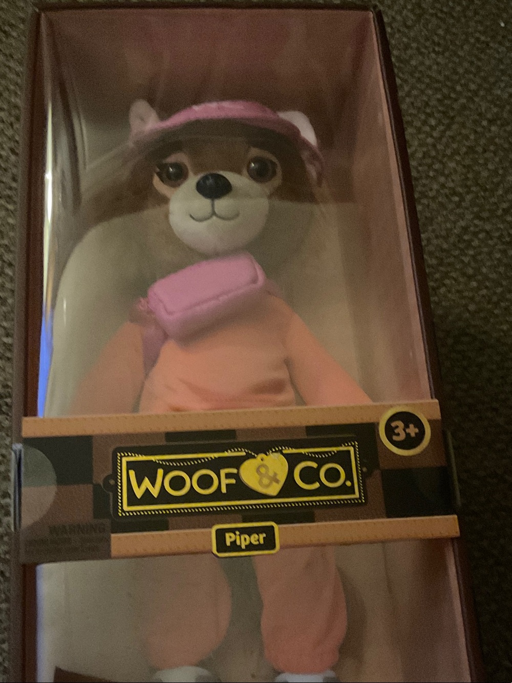 Piper Plush Dog Toy - Pink and Brown